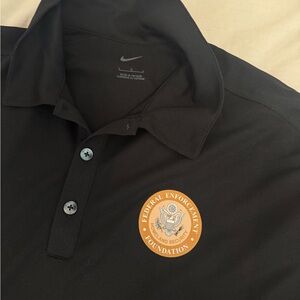 Nike Black Polo Shirt Federal Enforcement Foundation Homeland Security